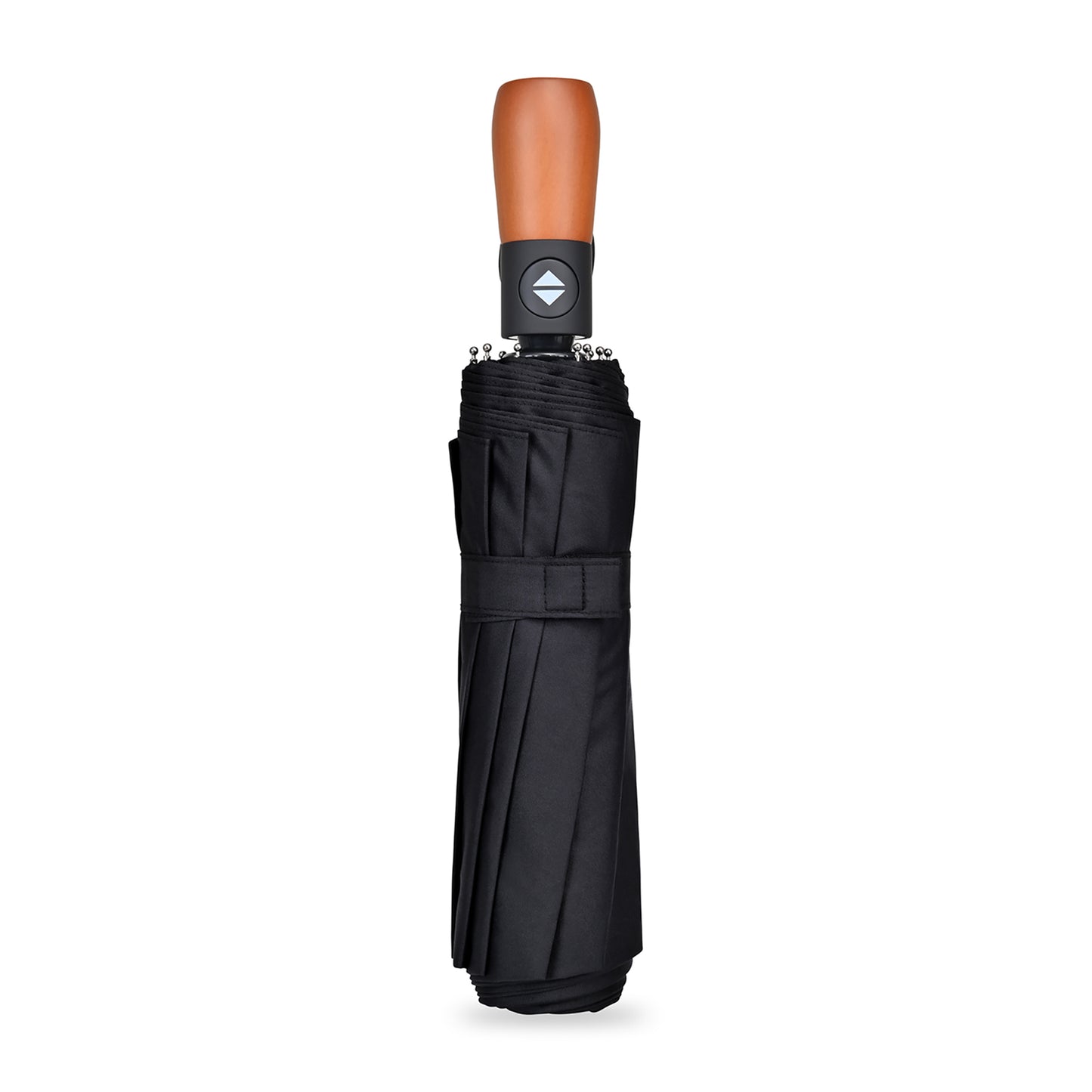 Black Elements 46" Recycled Auto Open & Close Executive Folding Umbrella