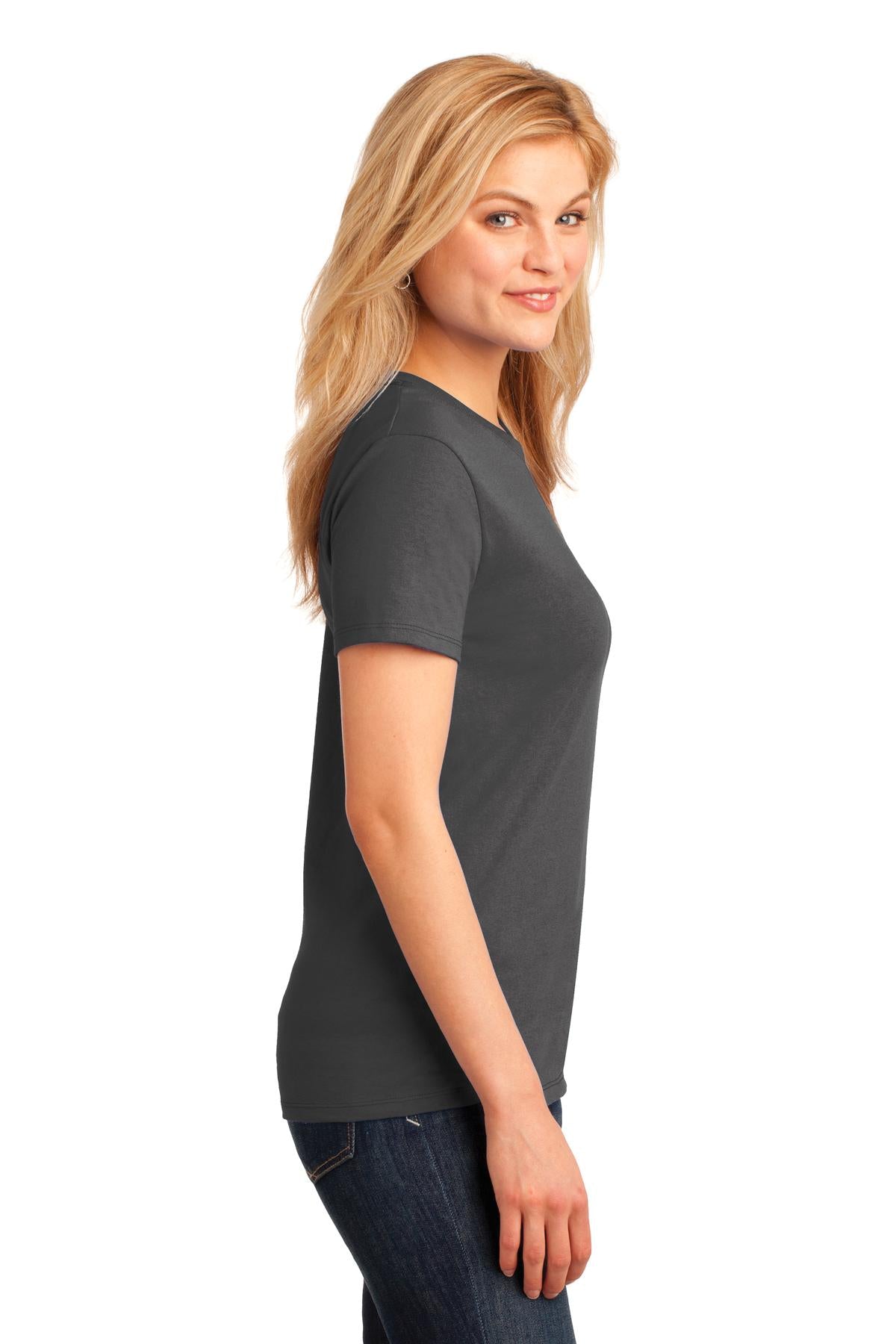 Charcoal Port & Company Women's Core Cotton Tee. LPC54