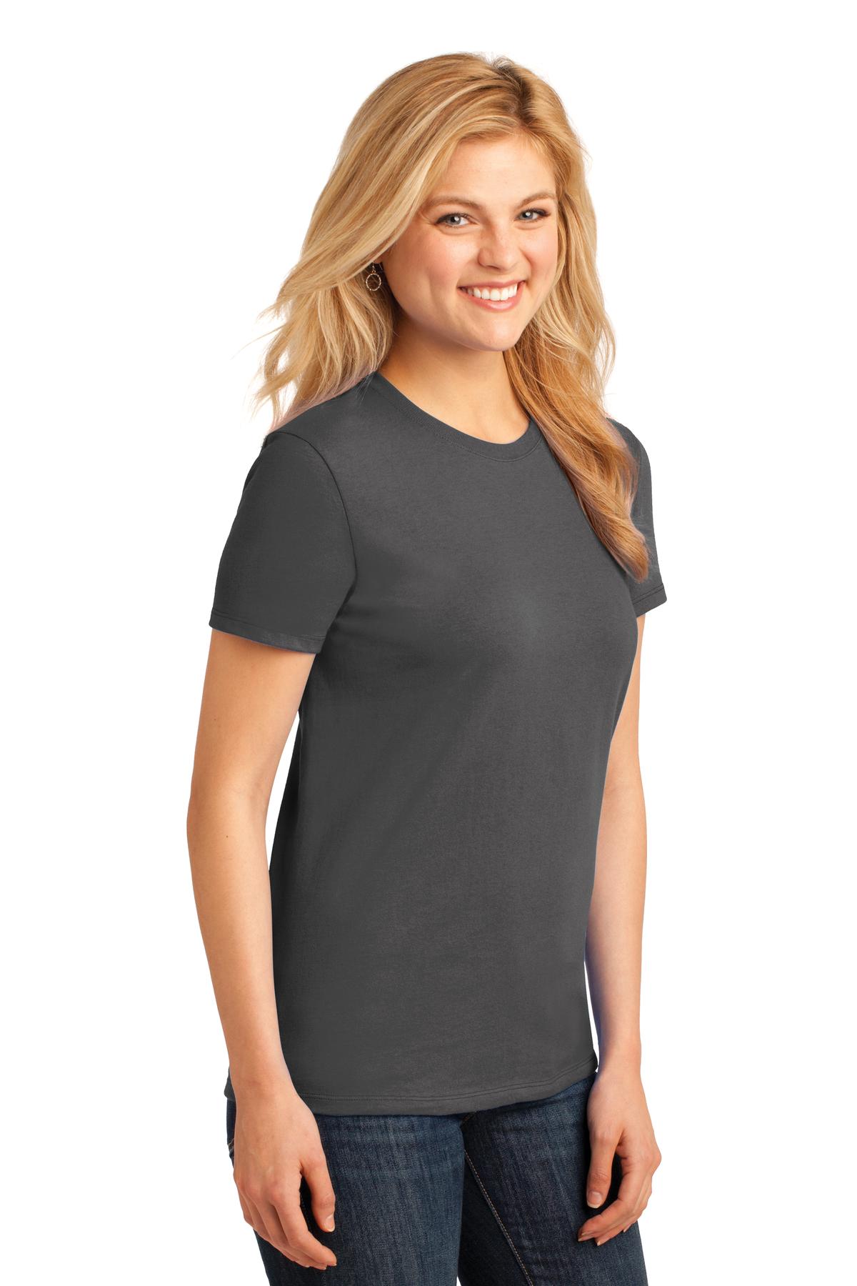 Charcoal Port & Company Women's Core Cotton Tee. LPC54