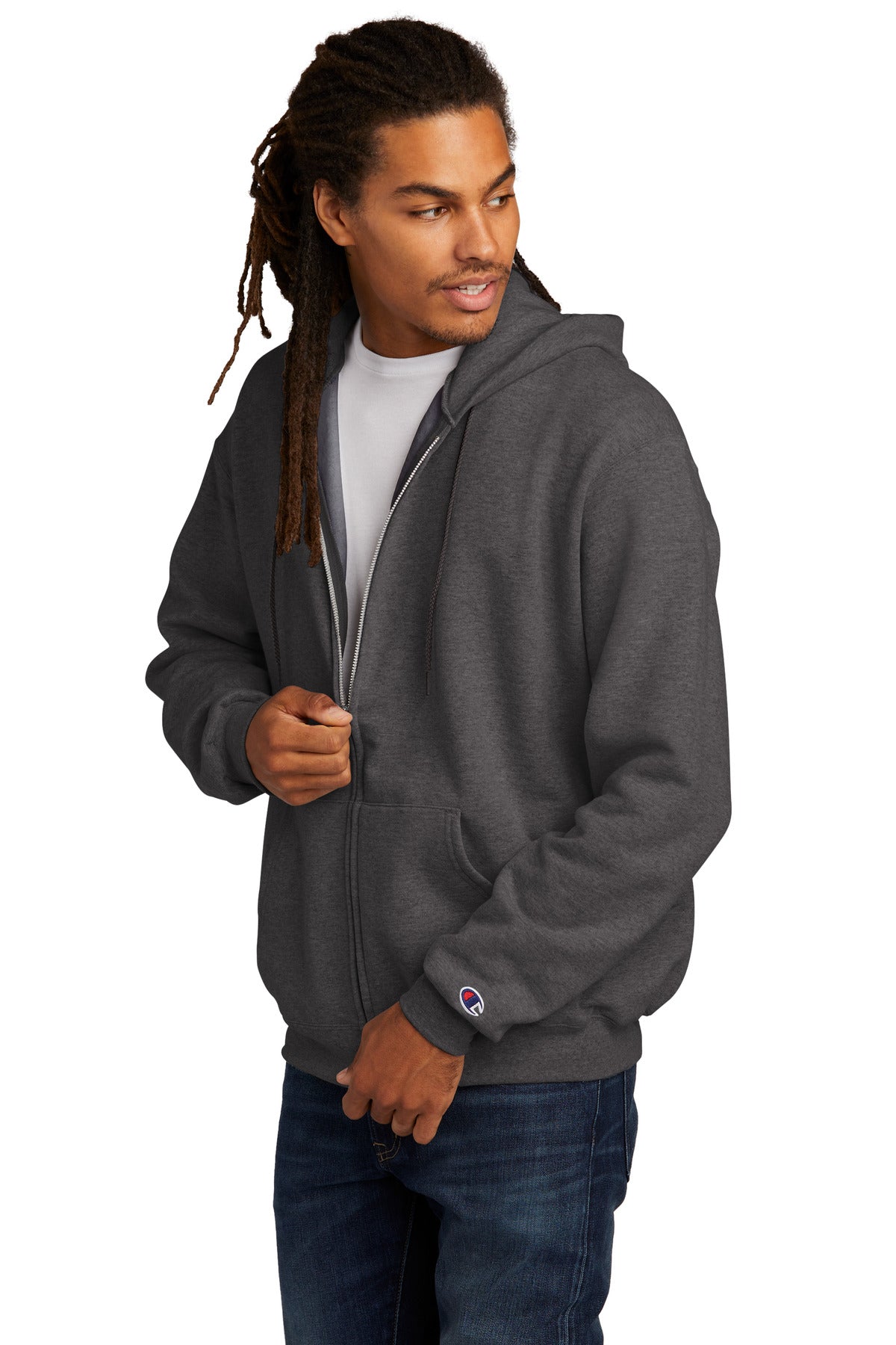 CharcoalHt Champion Powerblend Full-Zip Hoodie.S800