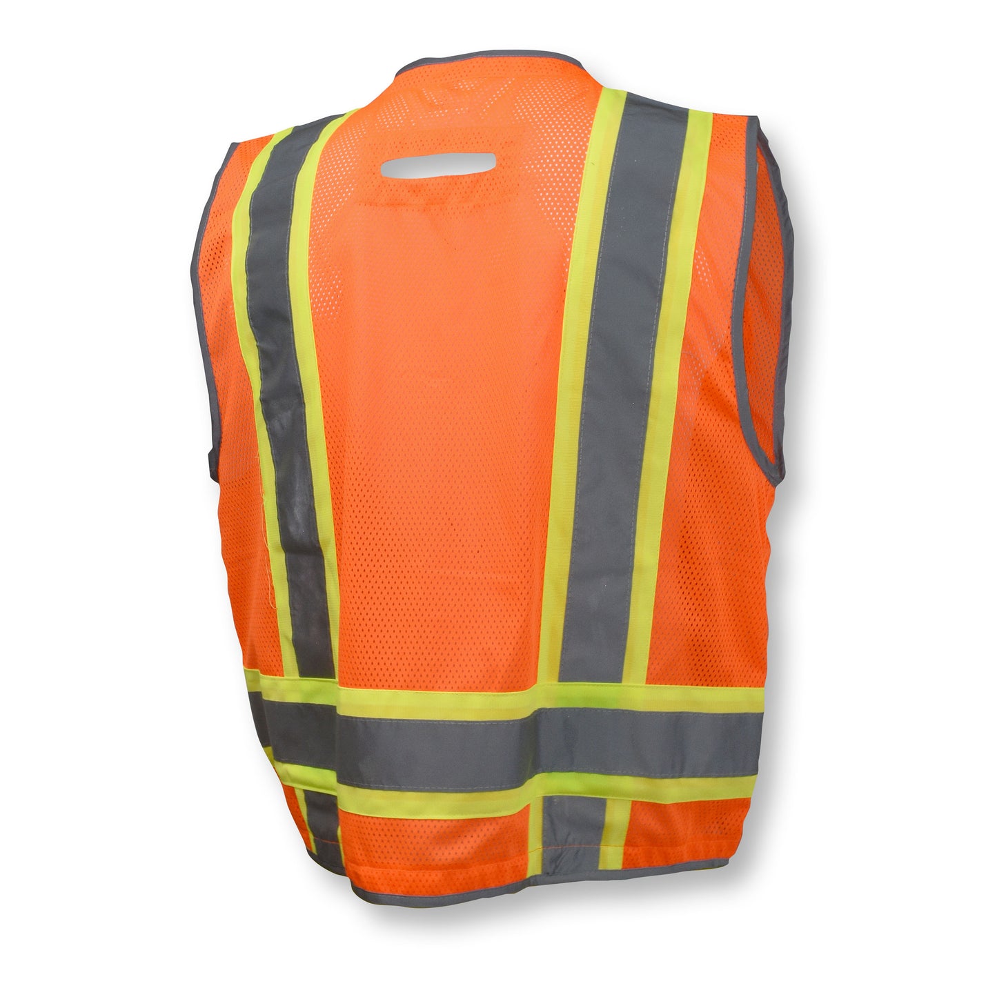 SV6H Type R Class 2 Heavy Duty Two Tone Mesh Surveyor Vest with Solid Pockets - Green - Size 2X
