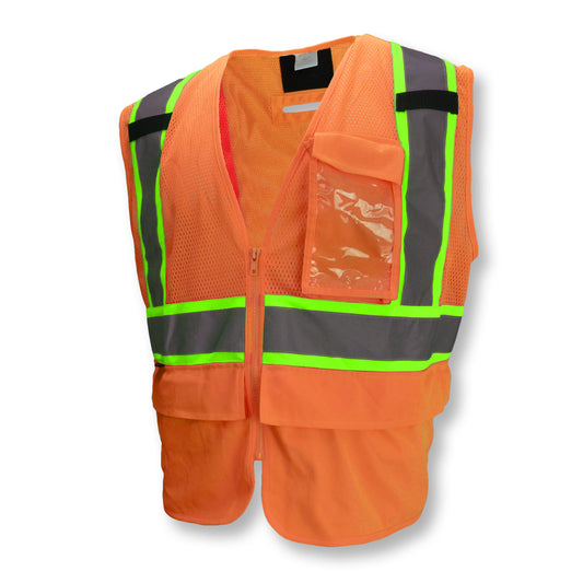 SV272T-2 Multipurpose Surveyor Tether Vest with Contrasting Trim - Orange - XL