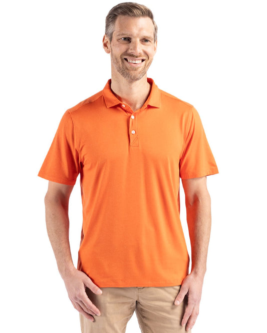 College Orange Cutter & Buck Coastline Epic Comfort Recycled Mens Polo - S