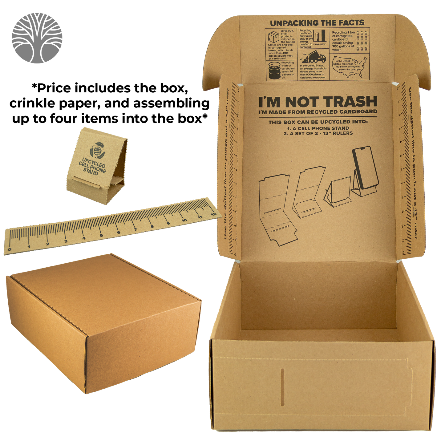 Tan Corrugated Box Made From Recycled Material