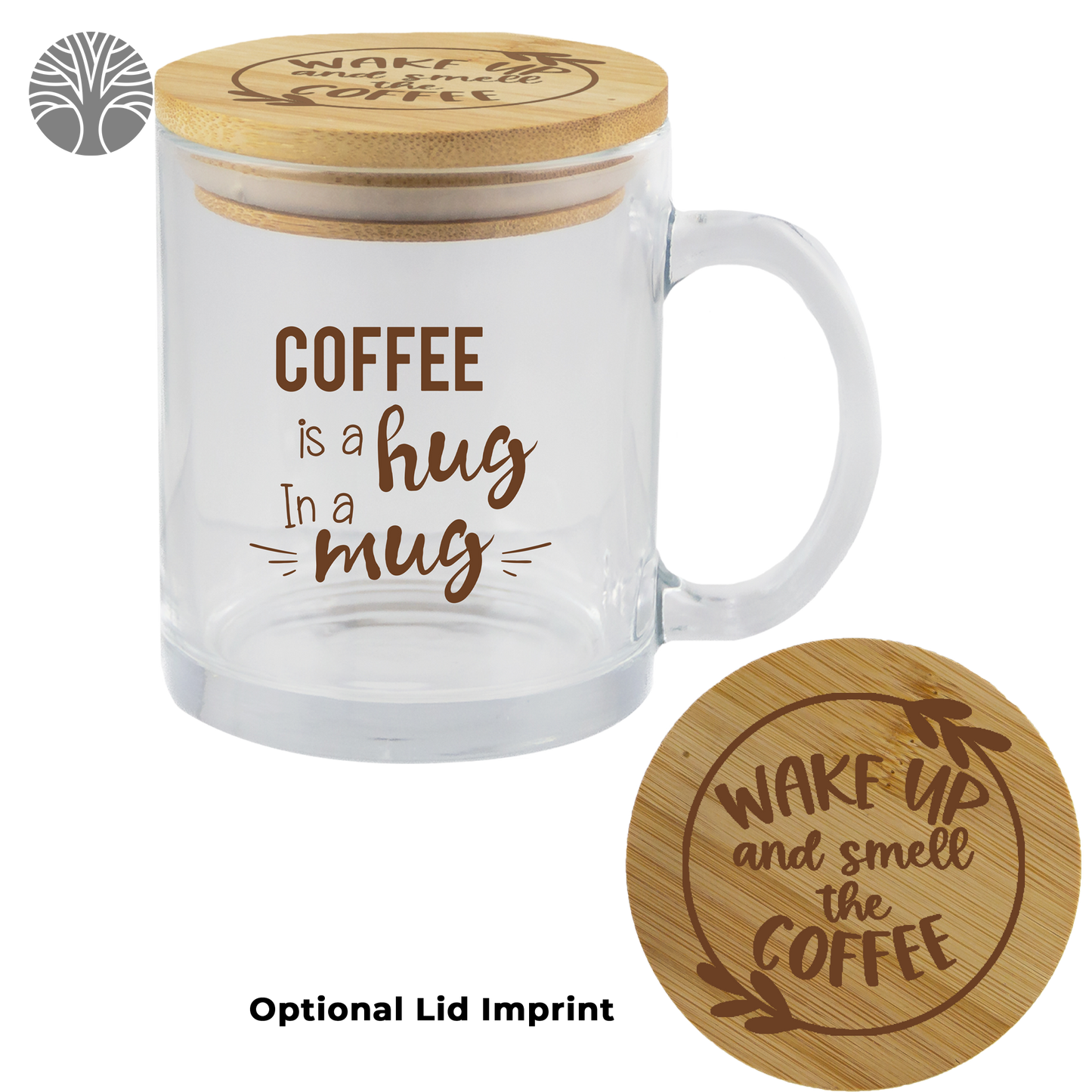 Clear Cozy 11oz Glass Mug/bamboo Lid