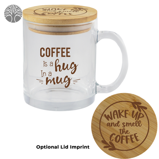 Clear Cozy 11oz Glass Mug/bamboo Lid