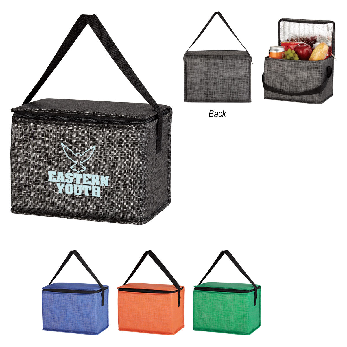 Crosshatch Non-Woven Lunch Bag grouped