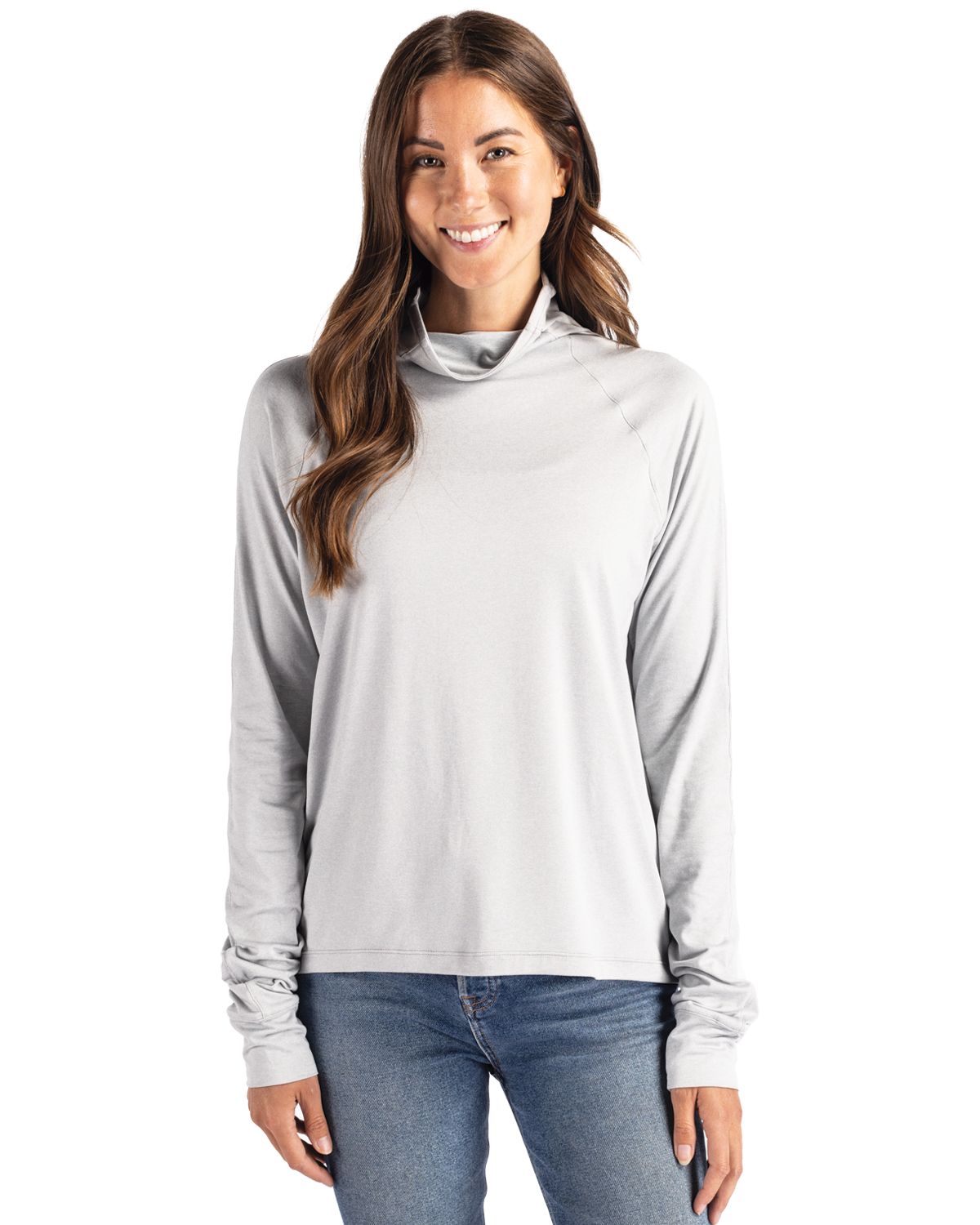 Concrete Cutter & Buck Coastline Epic Comfort Recycled Womens Funnel Neck - XS