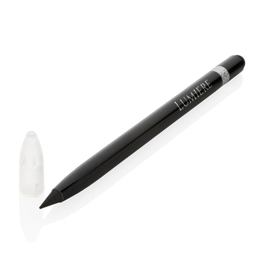 Black Aluminum Inkless Pen with Eraser
