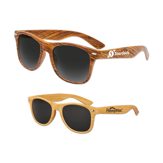 Brown Polarized Iconic Wood Grain Sunglasses