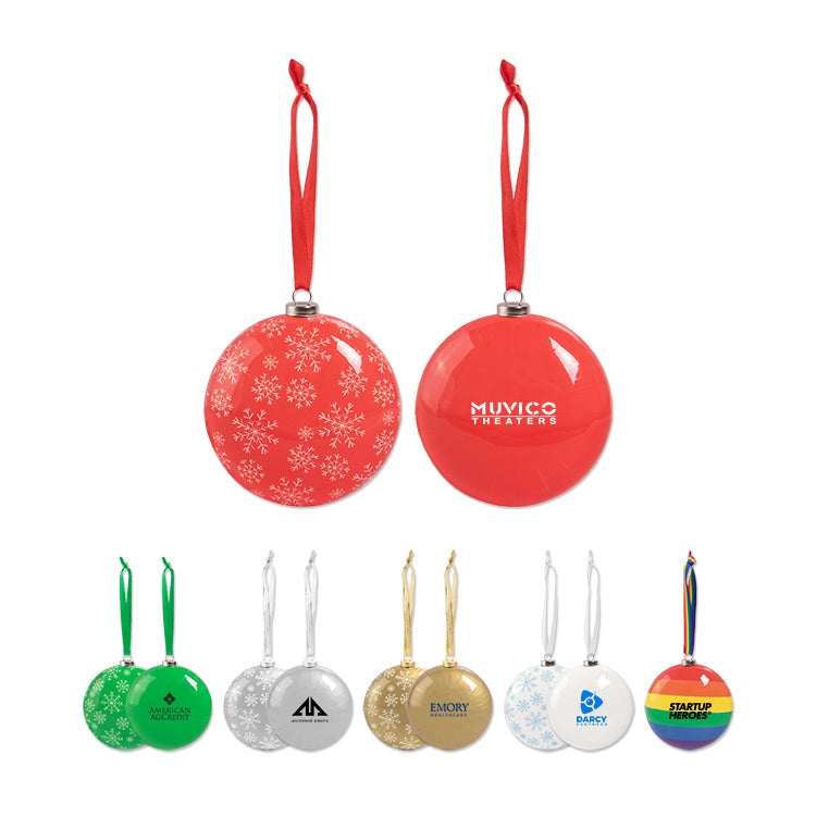 Red 80MM Shatterproof Flat Ornament