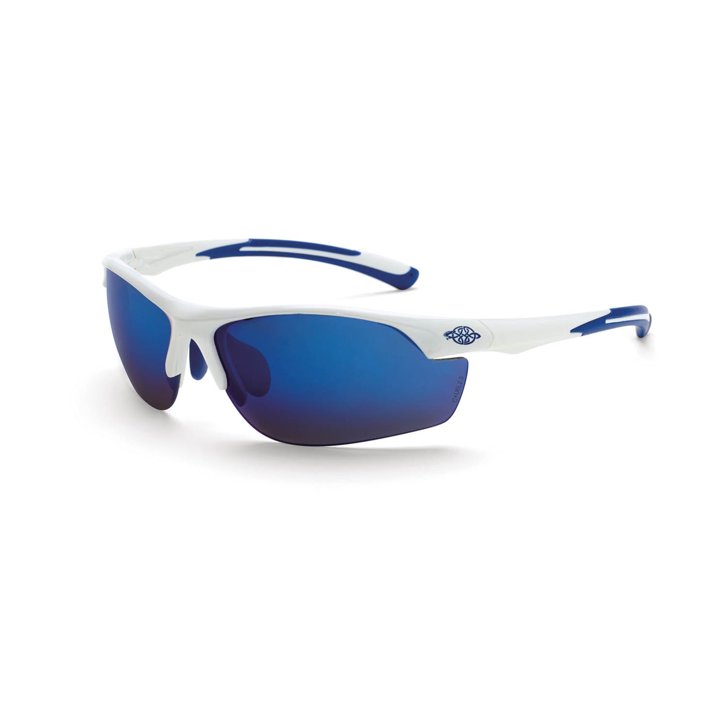 AR3 Premium Safety Eyewear - White Frame - Blue Mirror Lens
