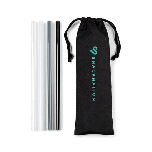 Black Aviana™ Juniper Reusable Tritan Straw Set