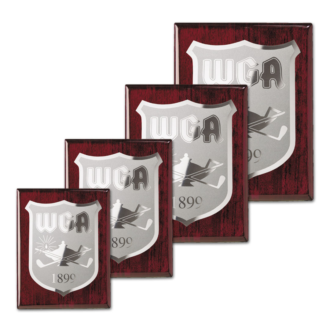 Etch/Frosted Plaq - Rosewood/Silver