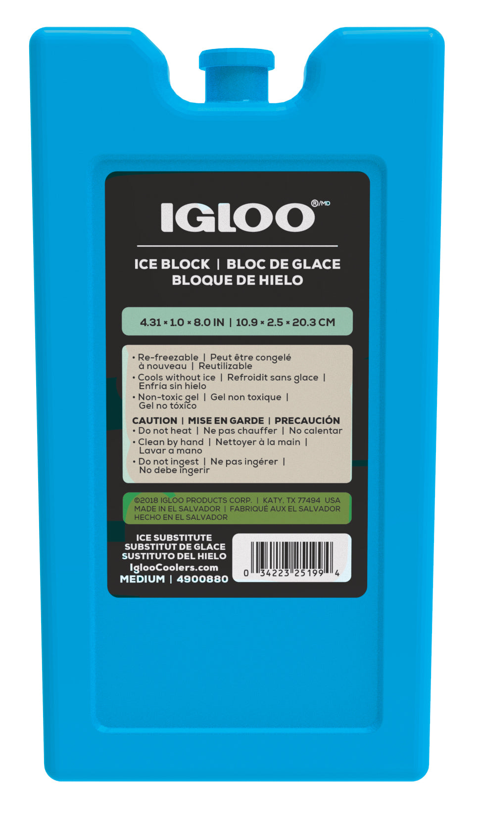 Turquoise Igloo® Ice Block - Medium