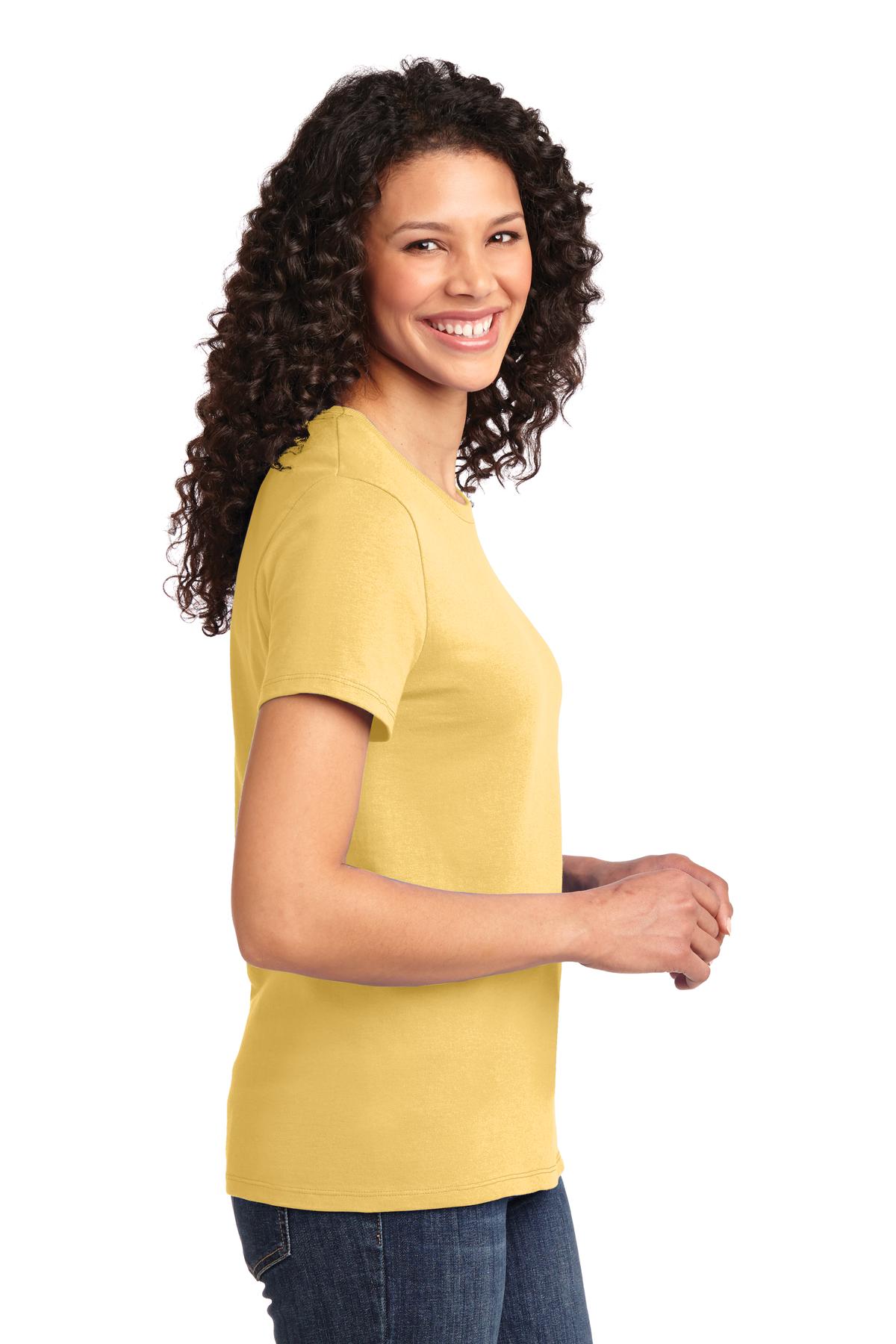 Daffodil Yelow Port & Company Women's Essential Tee. LPC61