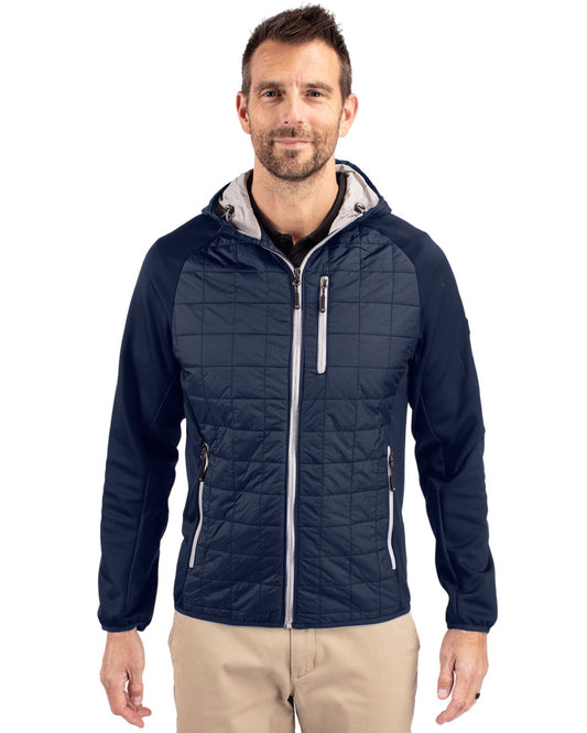 Dark Navy Cutter & Buck Rainier Primaloft Mens Eco Full Zip Hybrid Jacket - S