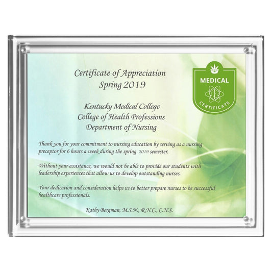 Magnetic Certificate Holder - Clear on Clear - 8" x 10" Insert