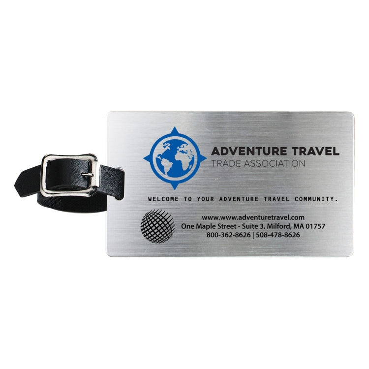 "Kingcobra" Brushed Aluminum Kwik Seal® Backing Luggage Bag Tag