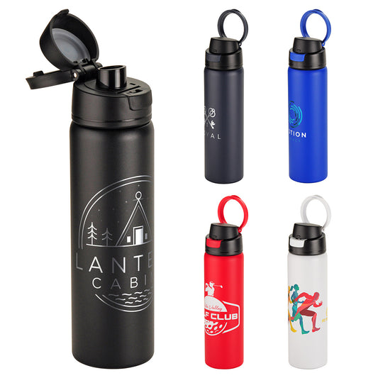 Black Cabrio 24 oz Recycled Stainless Steel Vacuum Insulated Bottle
