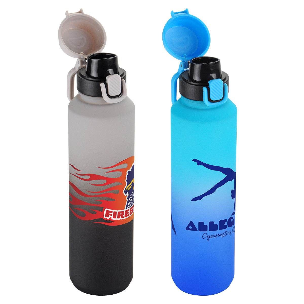 Black Chroma 27 oz Tritan® Bottle with Snap-Top Lid & Carabiner