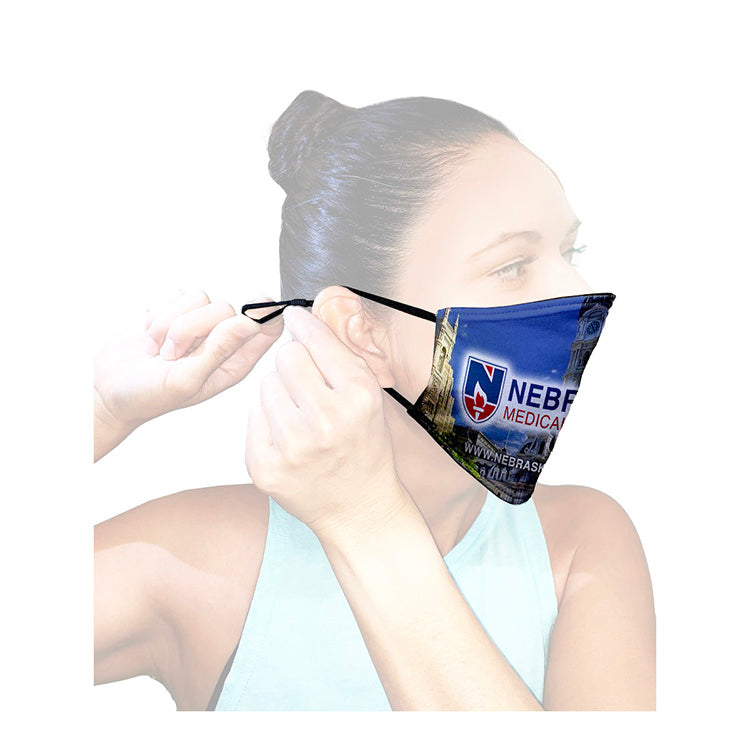 "PARAGON" Full Color Sublimation 3-Ply Washable & Reusable Cotton/Polyester Face Mask with Ear Loop