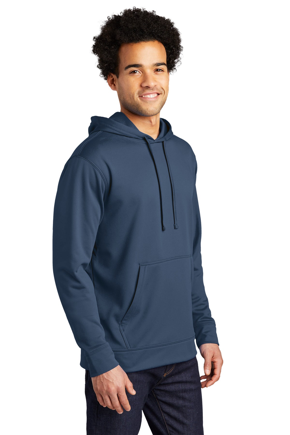 Deep Navy Port & Company Performance Fleece Pullover Hooded Sweatshirt. PC590H