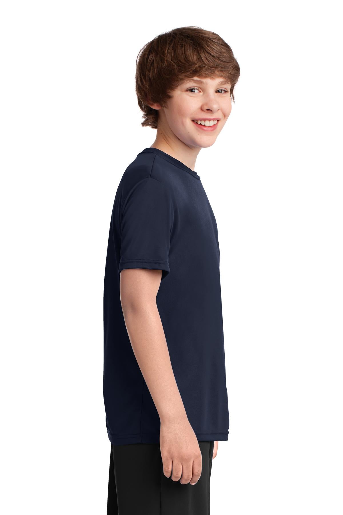 Deep Navy Port & Company Youth Performance Tee. PC380Y