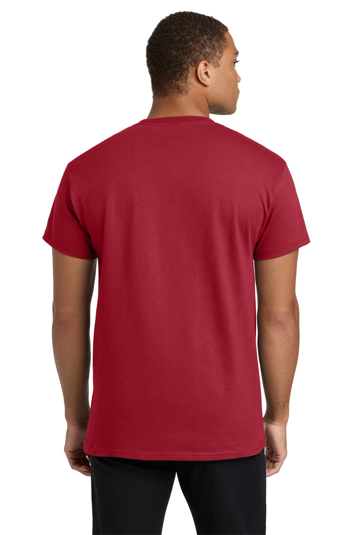 Deep Red Hanes - Authentic 100% Cotton T-Shirt with Pocket. 5590