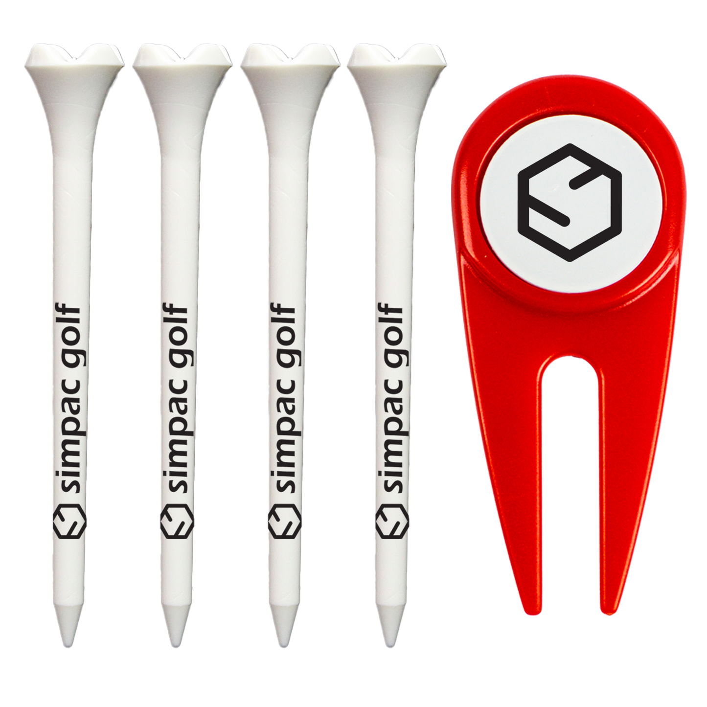 Divot Tool with (4) 3-1/4" Plastic Tees
