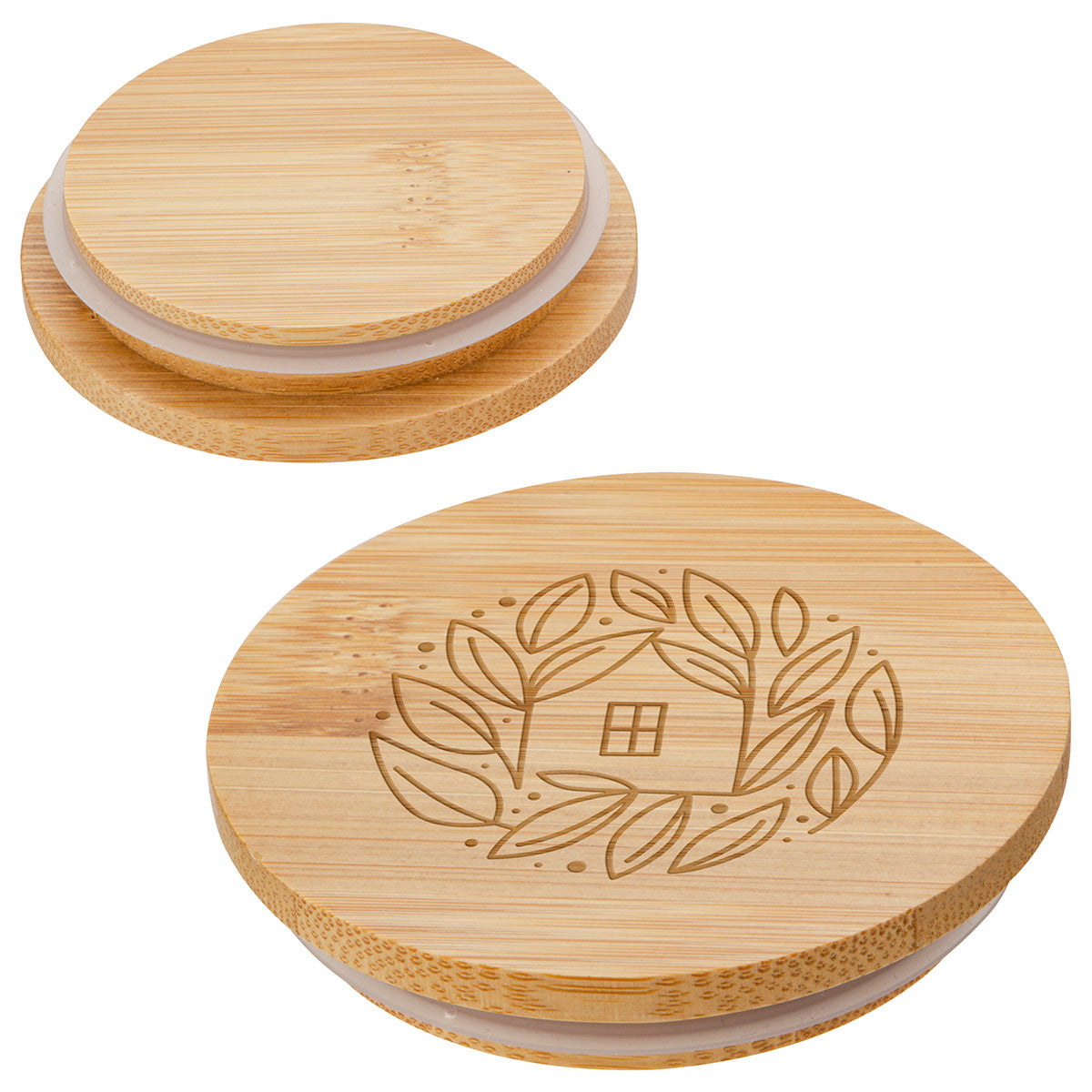 White Bamboo Mug Warmer with 8 oz Ceramic Mug