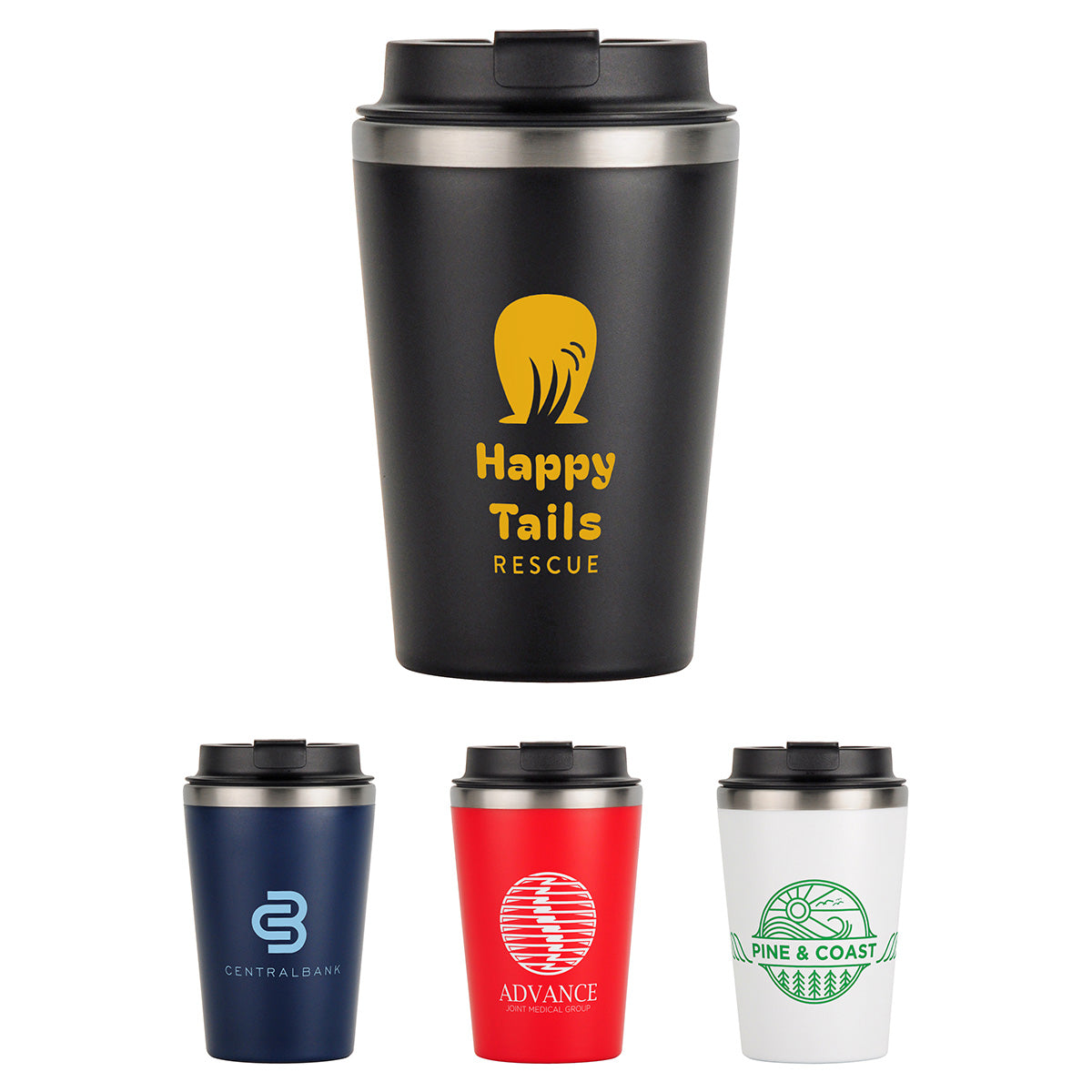 Black Paragon 12 oz Recycled Polypropylene/Stainless Steel Tumbler