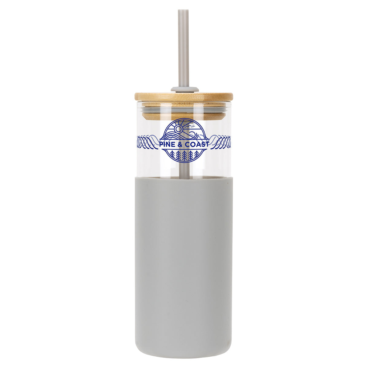 Stirling 18 oz Glass Tumbler with Silicone Sleeve & PP Straw