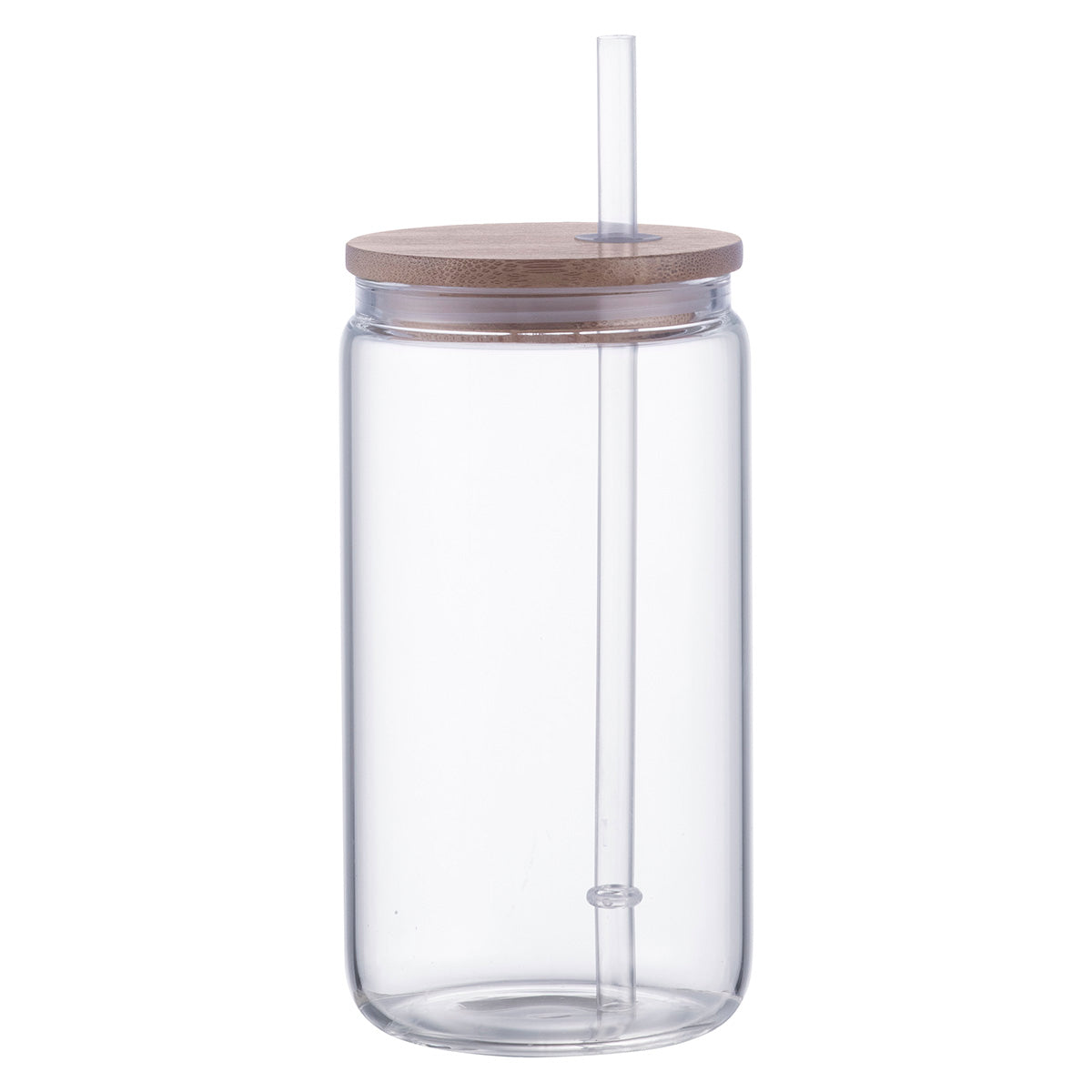 Doto 18 oz Glass Jar w/ Straw & Bamboo Lid