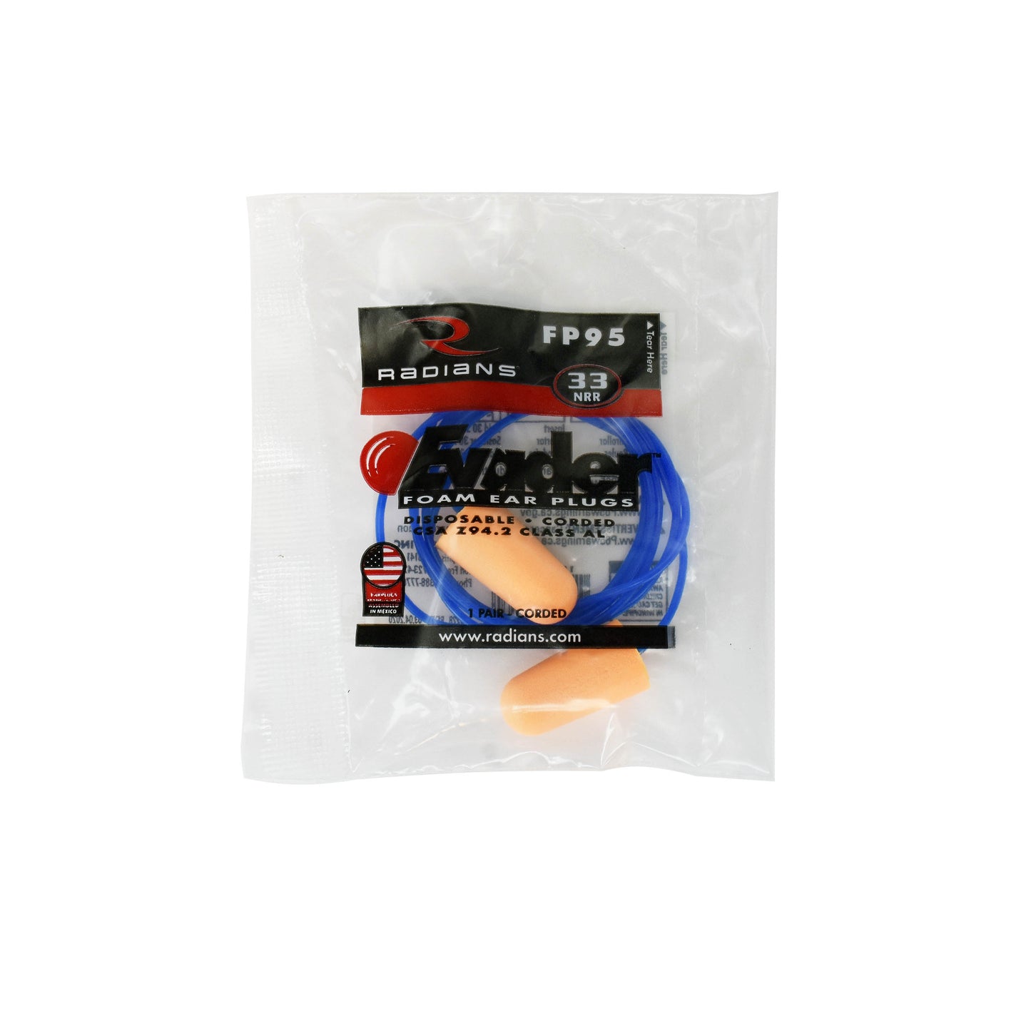 EVADER® 33 Disposable Foam Earplugs - Corded