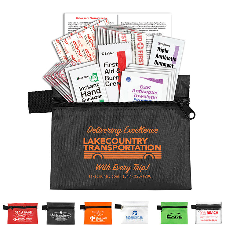 “Zenith” 27 Piece First Aid Kit in Zipper Pouch