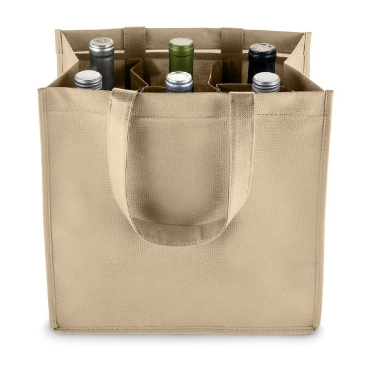 True® 6 Bottle Non-Woven Wine Tote