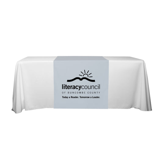 "Roger Six" 60" L Table Runners (Spot Color Print) / Accommodates 3 ft Table and Larger