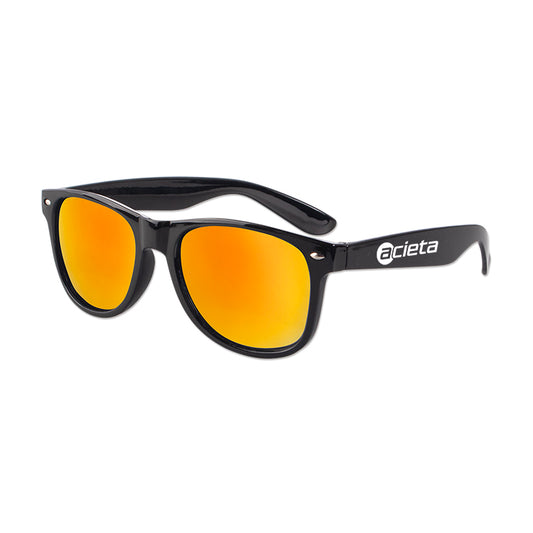 Iconic Black Frame Mirror Lens Sunglasses