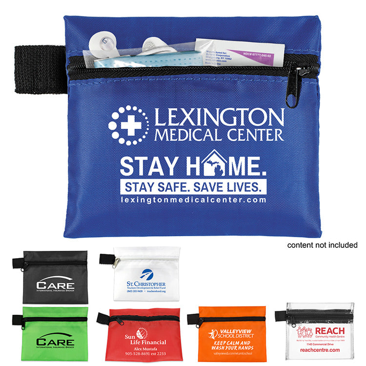 White 5" W x 4-1/4" H - “Maui” Small Zipper Storage Pouch