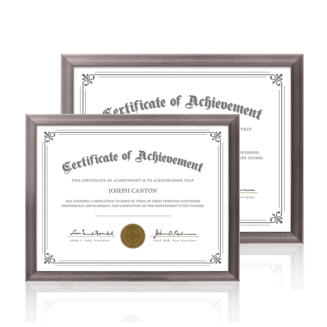 Calais Certificate Frame - Gun Metal