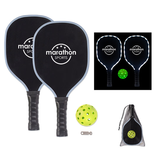 Black LED Pickleball Set in Mesh Bag