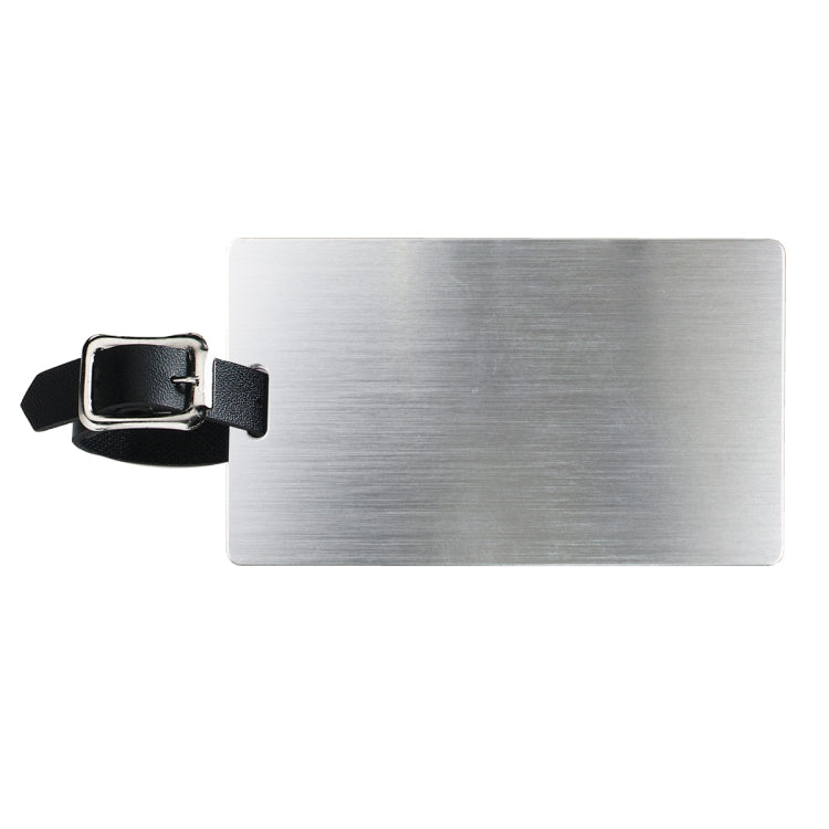 "Mustang" Brushed Aluminum Slip-In Pocket Luggage Bag Tag