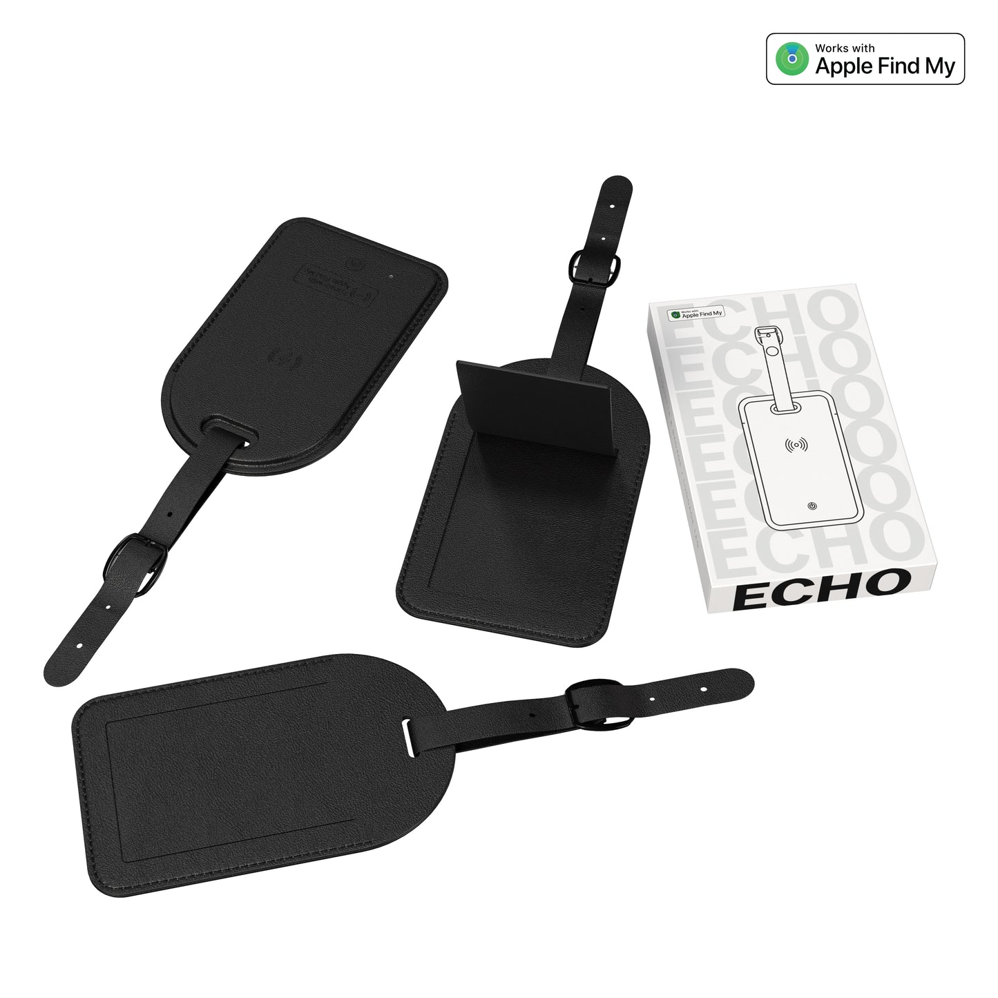 Echo luggage tag with apple find my