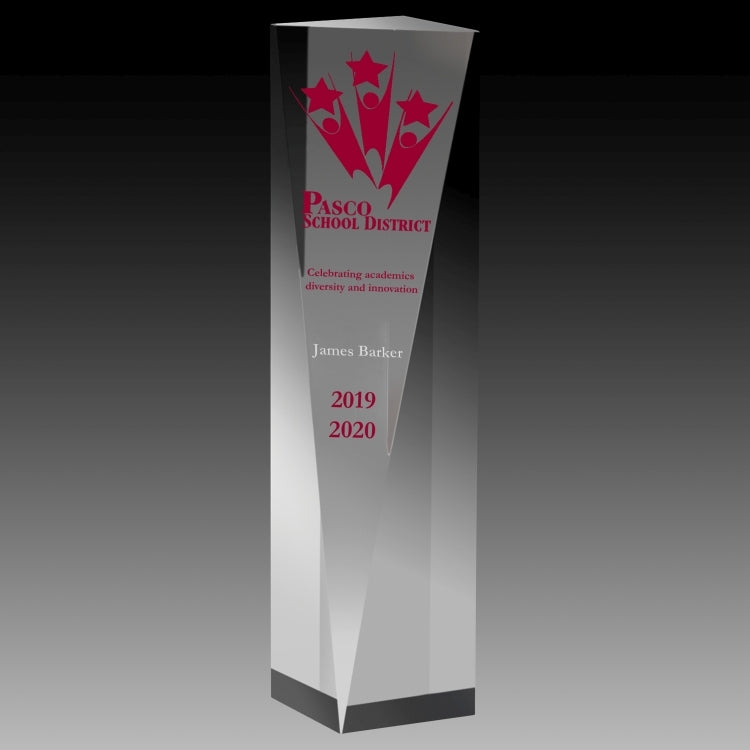 Laser Engraved Carved Obelisk Award - 9"