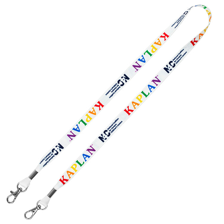 “ROMEO” 5/8” Dual Attachment Soft & Smooth Sublimation Lanyard