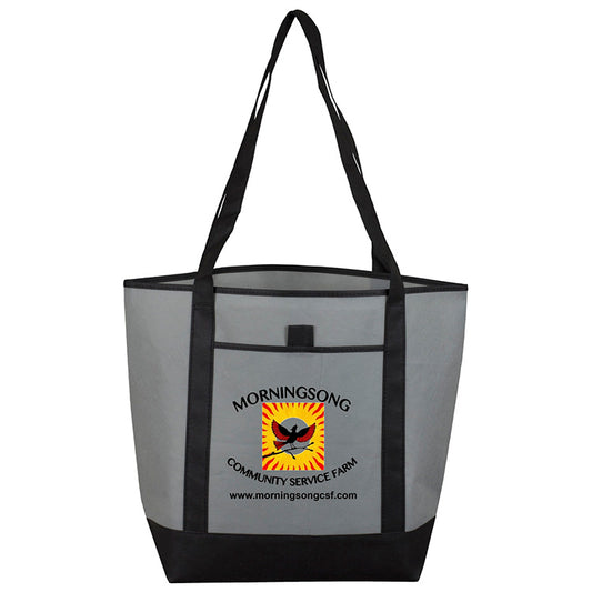 17-1/2"W x 13-1/2"H x 6"Gusset - "The CITY" Convention, Corporate, Travel and Beach Tote Bag
