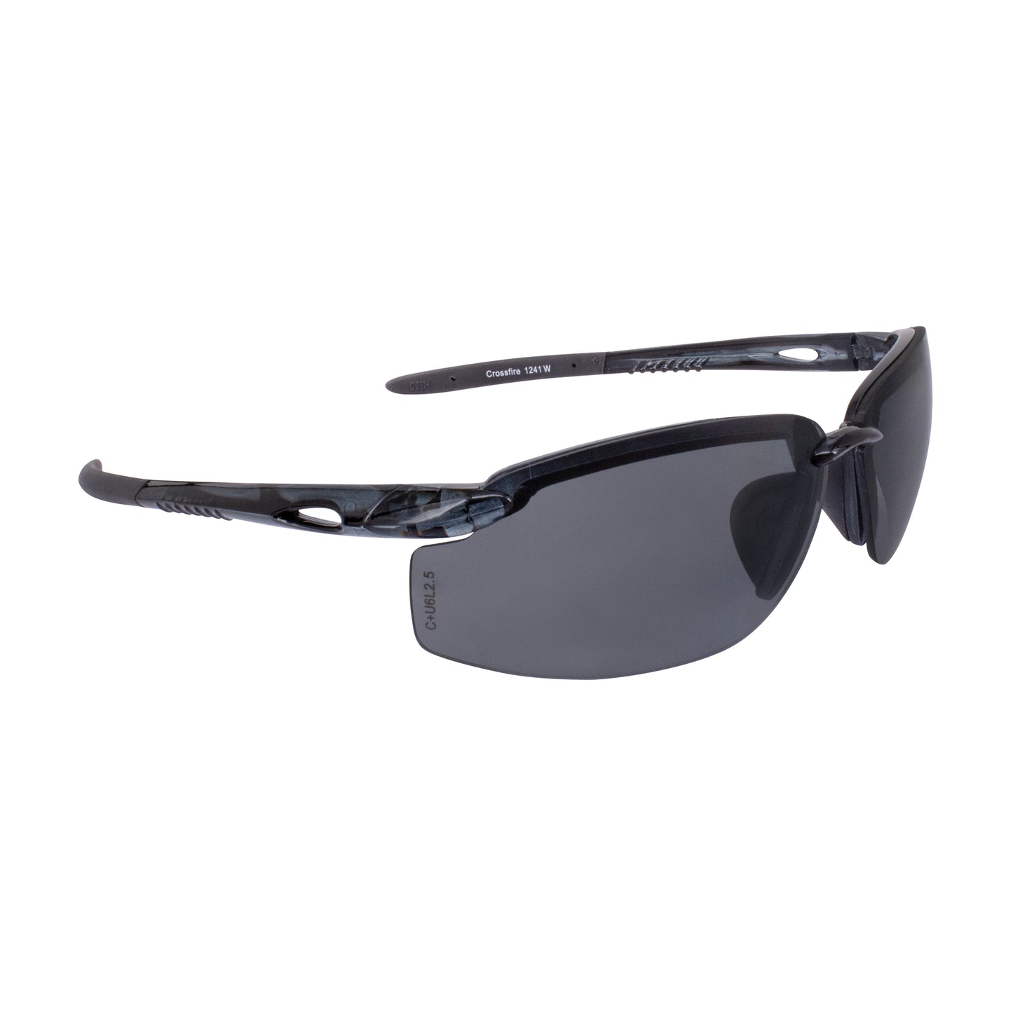 ES5W Premium Safety Eyewear - Crystal Black Frame - Smoke Lens