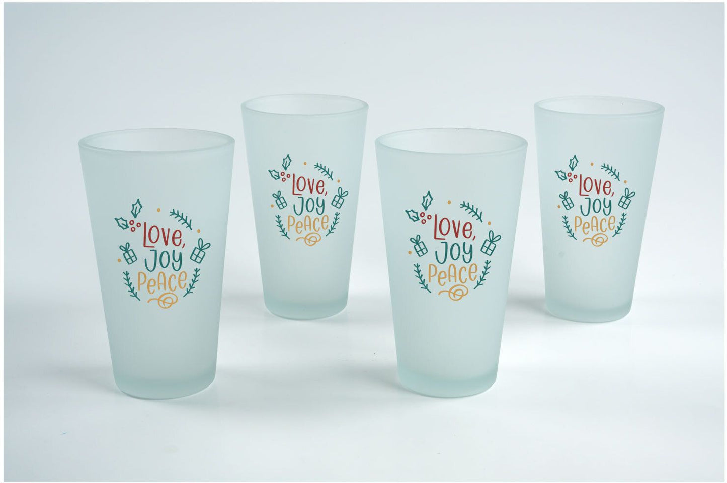 FROSTED PINT GLASS GIFT SET OF 4