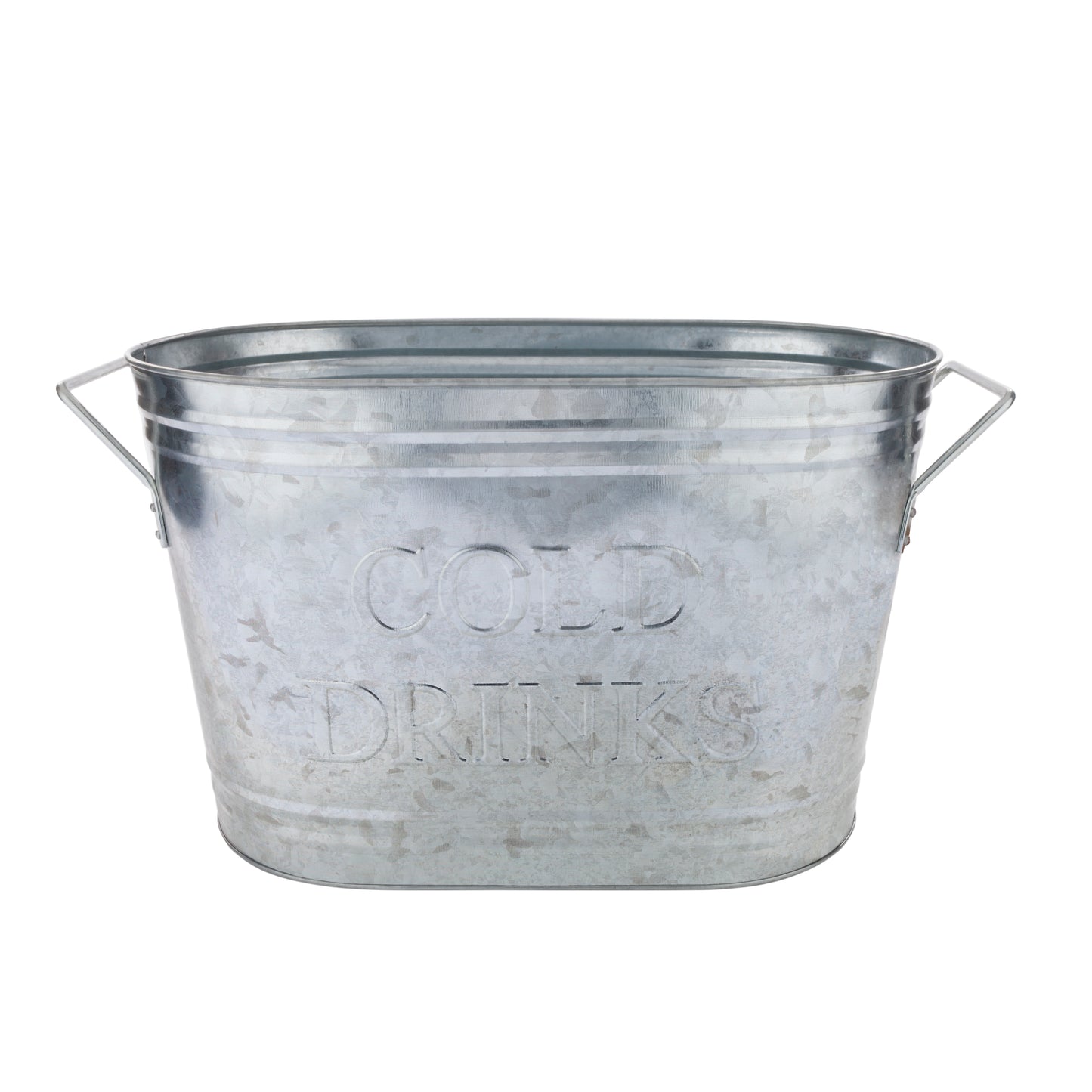Twine Living® "Cold Drinks" Galvanized Metal Ice Tub